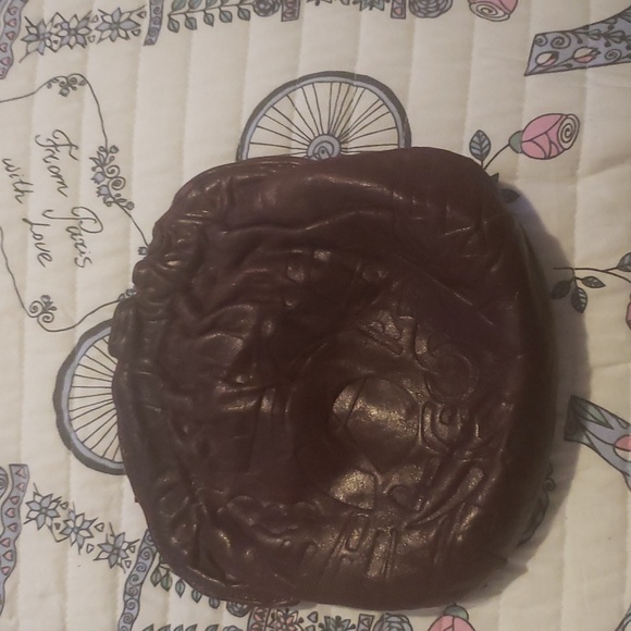 Leather purse deep purple. Clutch or crossbody - Picture 5 of 6